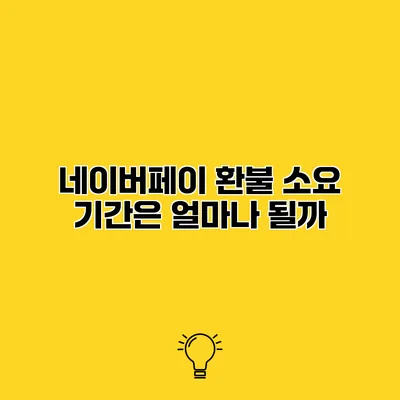 네이버페이 환불 소요 기간은 얼마나 될까?