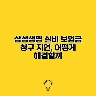 삼성생명 실비 보험금 청구 지연, 어떻게 해결할까?