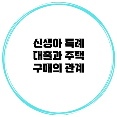 신생아 특례 대출과 주택 구매의 관계