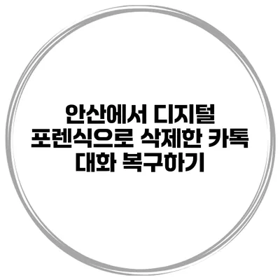 안산에서 디지털 포렌식으로 삭제한 카톡 대화 복구하기
