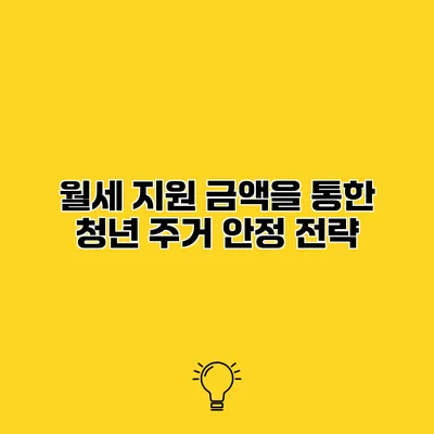 월세 지원 금액을 통한 청년 주거 안정 전략