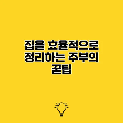 집을 효율적으로 정리하는 주부의 꿀팁